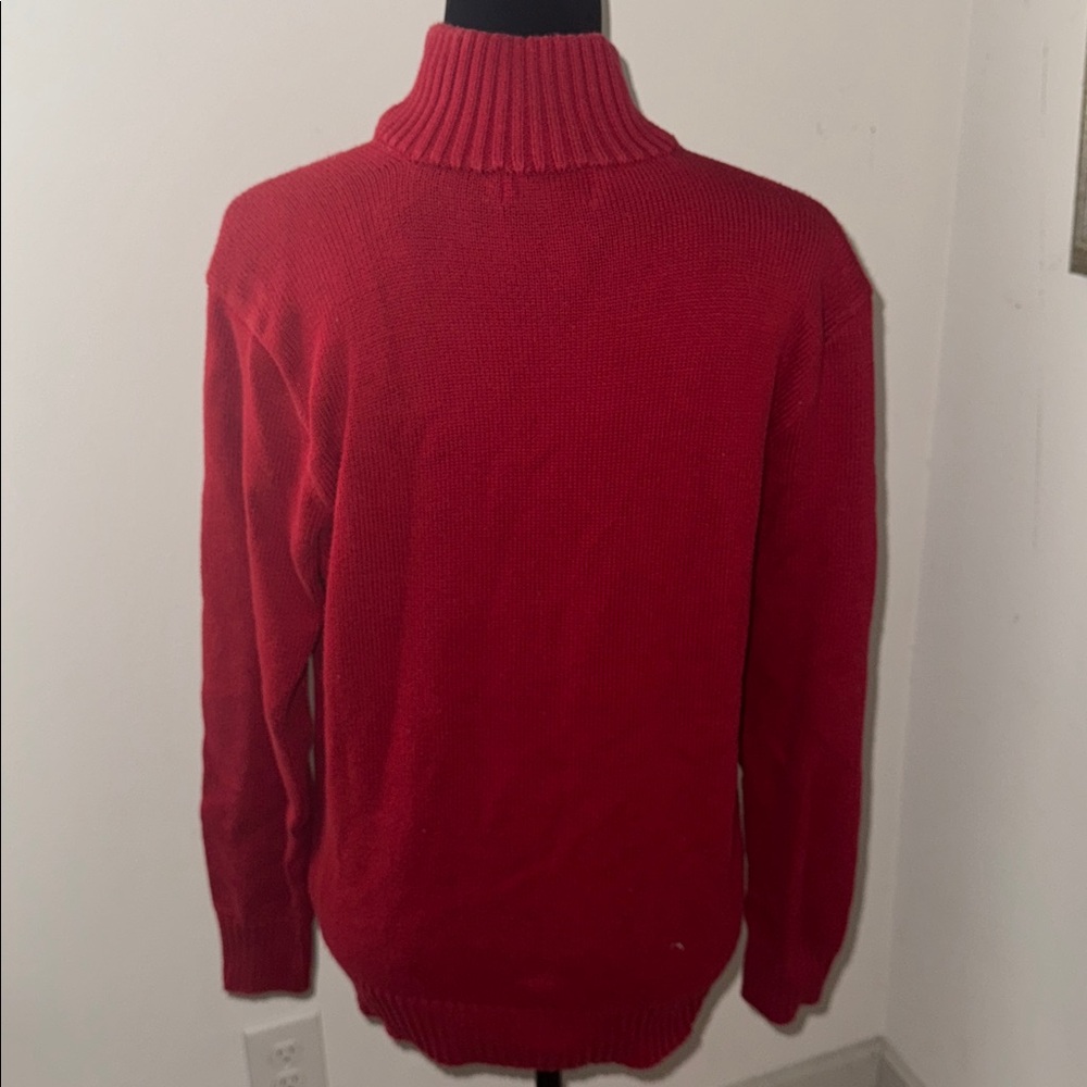 Polo by Ralph Lauren Men's vintage 1/4 button Turtleneck cottonSweater Red Sz S - Picture 3 of 10